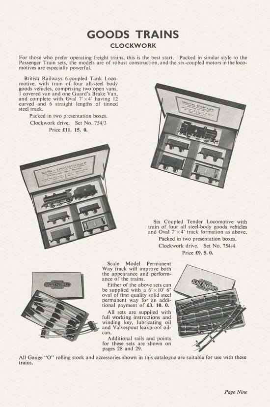 Bassett-Lowke Model Railways Gauge 0 and Gauge 00 catalog 1954