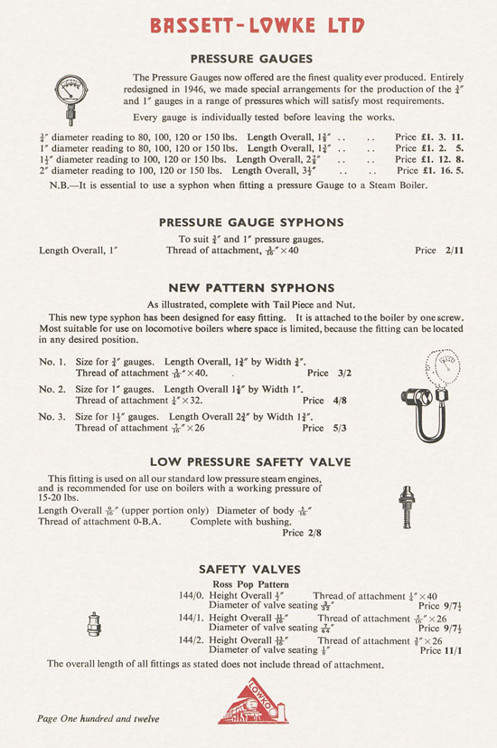 Bassett-Lowke Model Railways Gauge 0 and Gauge 00 catalog 1954