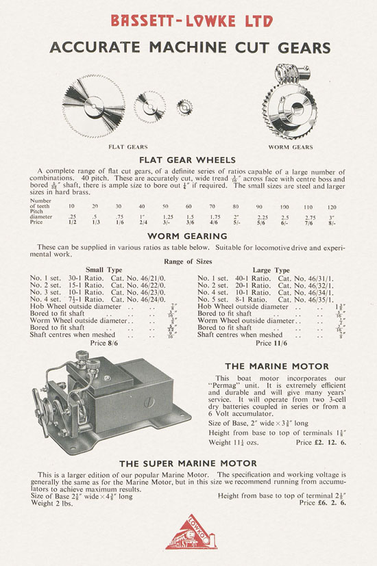 Bassett-Lowke Model Railways Gauge 0 and Gauge 00 catalog 1954