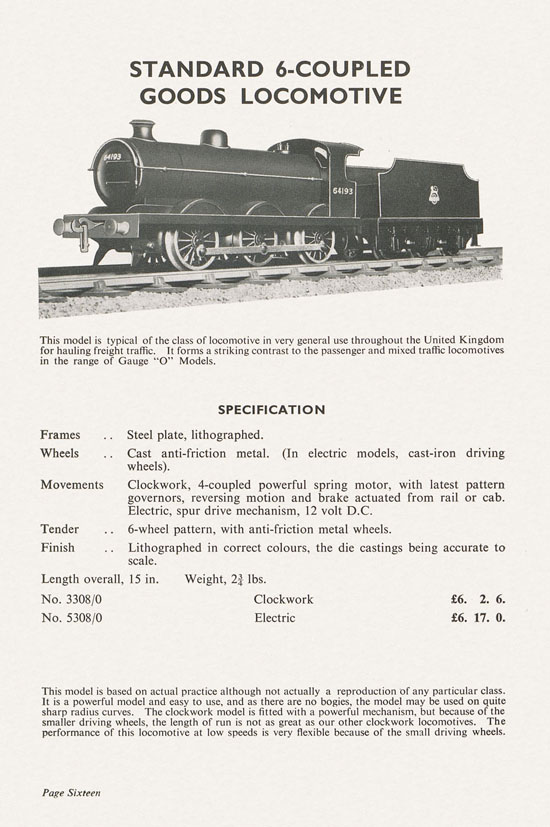 Bassett-Lowke Model Railways Gauge 0 and Gauge 00 catalog 1954