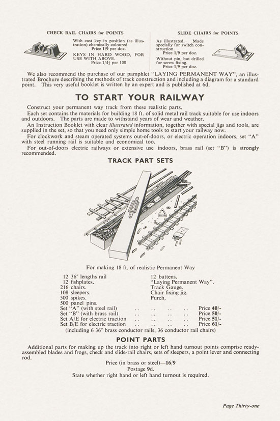 Bassett-Lowke Model Railways Gauge 0 and Gauge 00 catalog 1954