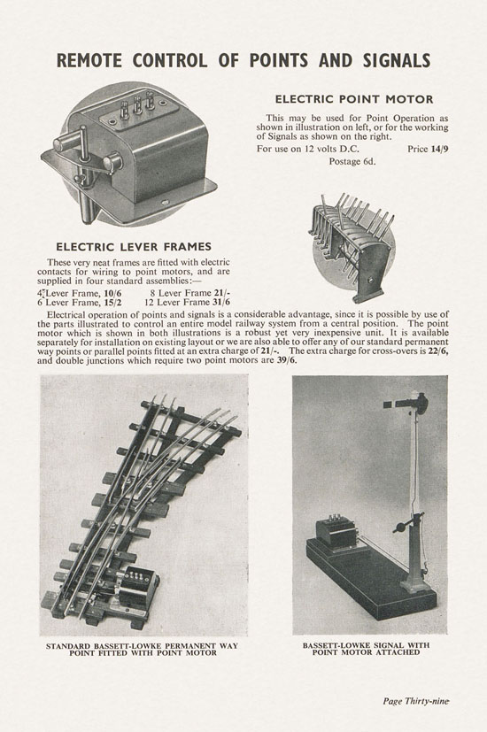 Bassett-Lowke Model Railways Gauge 0 and Gauge 00 catalog 1954