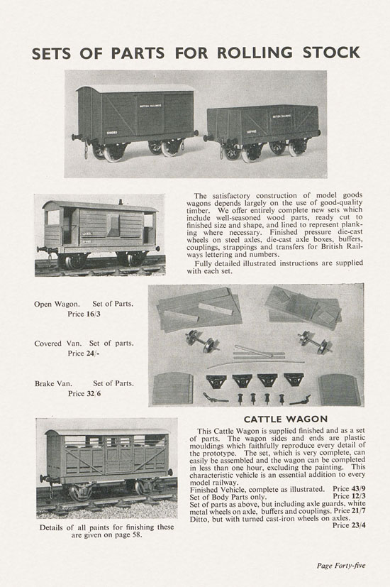 Bassett-Lowke Model Railways Gauge 0 and Gauge 00 catalog 1954