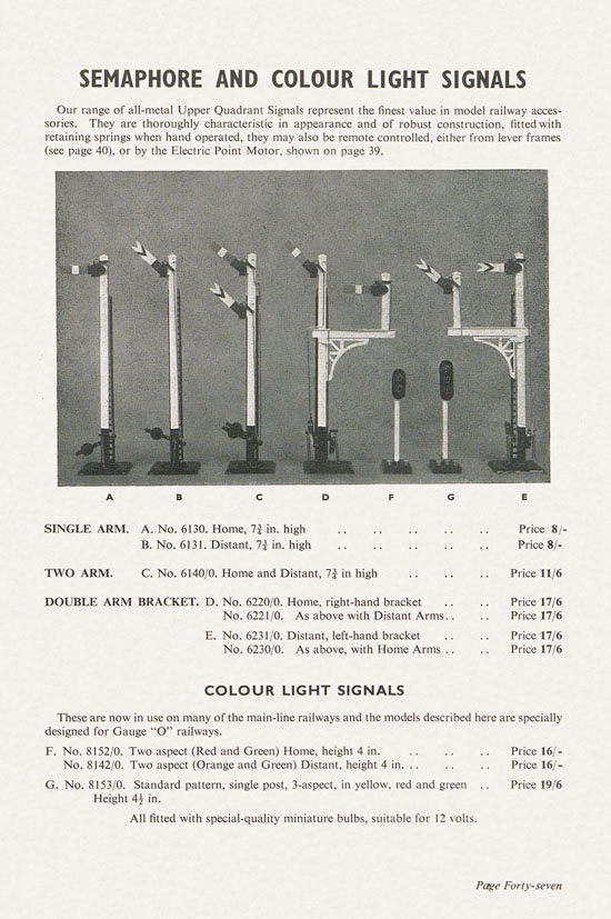 Bassett-Lowke Model Railways Gauge 0 and Gauge 00 catalog 1954