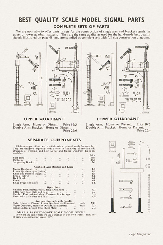 Bassett-Lowke Model Railways Gauge 0 and Gauge 00 catalog 1954