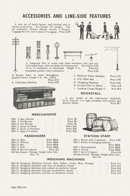 Bassett-Lowke Model Railways Gauge 0 and Gauge 00 catalog 1954