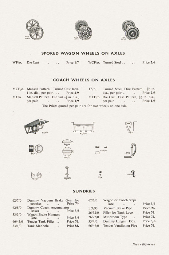 Bassett-Lowke Model Railways Gauge 0 and Gauge 00 catalog 1954