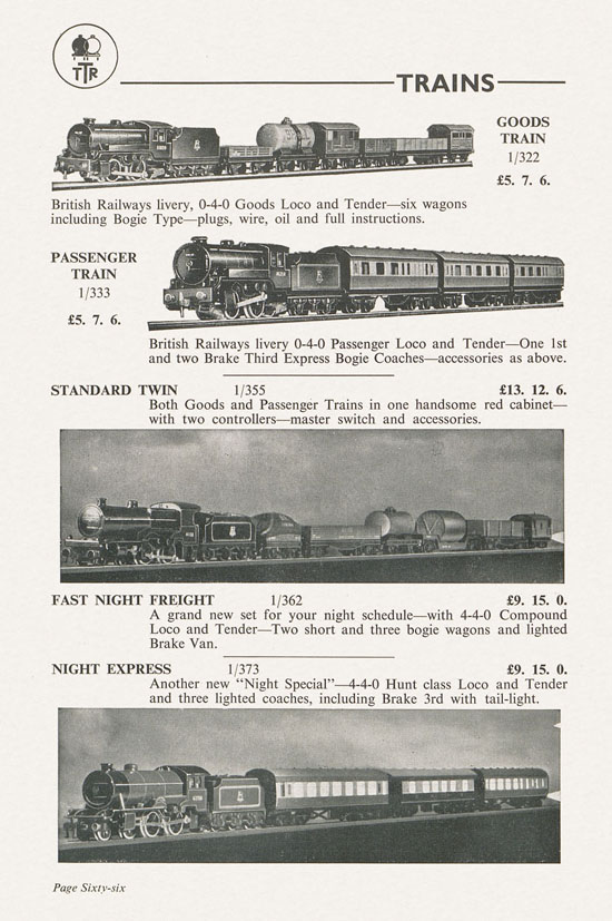 Bassett-Lowke Model Railways Gauge 0 and Gauge 00 catalog 1954