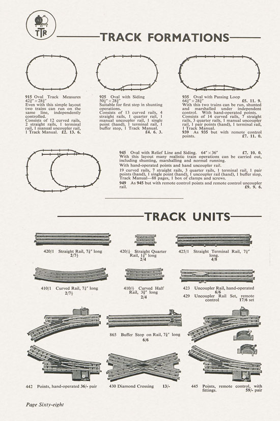 Bassett-Lowke Model Railways Gauge 0 and Gauge 00 catalog 1954