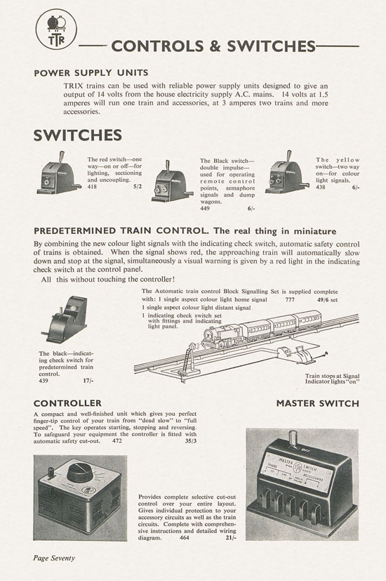 Bassett-Lowke Model Railways Gauge 0 and Gauge 00 catalog 1954