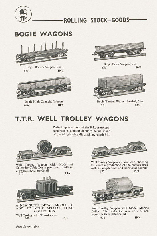 Bassett-Lowke Model Railways Gauge 0 and Gauge 00 catalog 1954