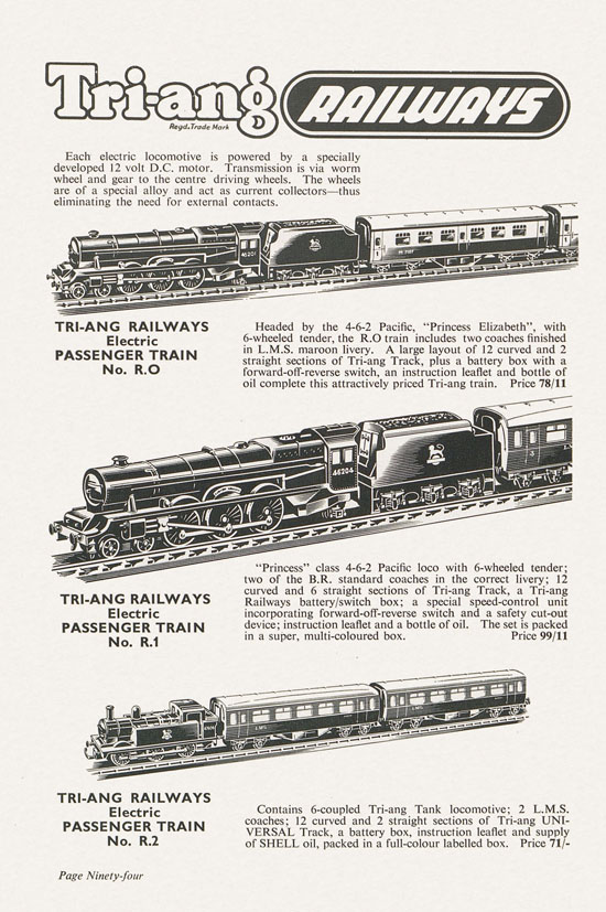 Bassett-Lowke Model Railways Gauge 0 and Gauge 00 catalog 1954