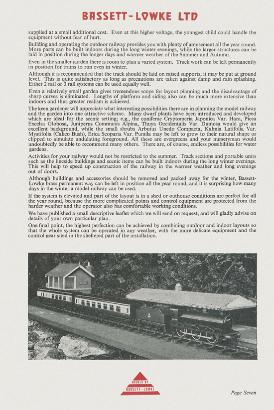 Bassett-Lowke Model Railway and Engineering catalogue 1959