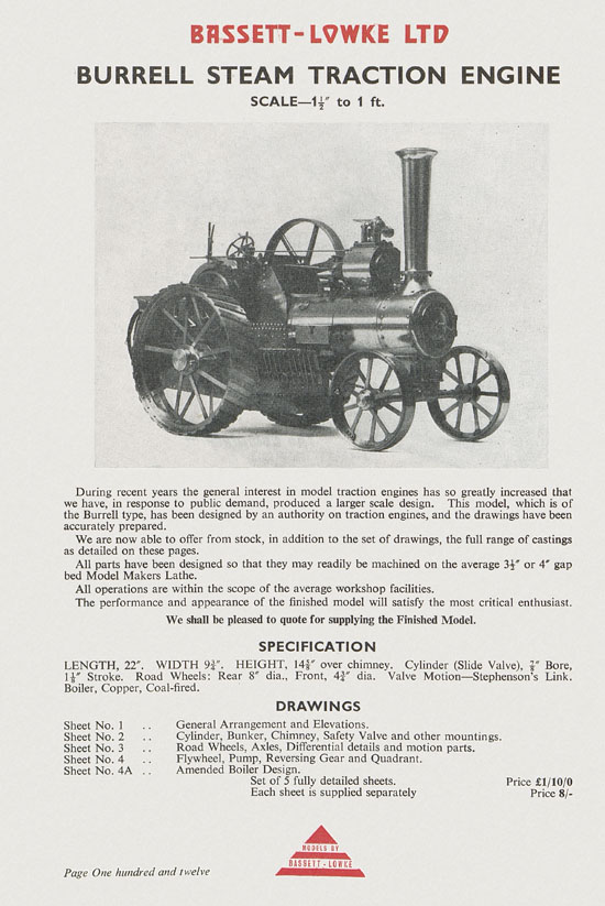 Bassett-Lowke Model Railway and Engineering catalogue 1959