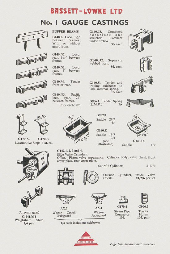 Bassett-Lowke Model Railway and Engineering catalogue 1959