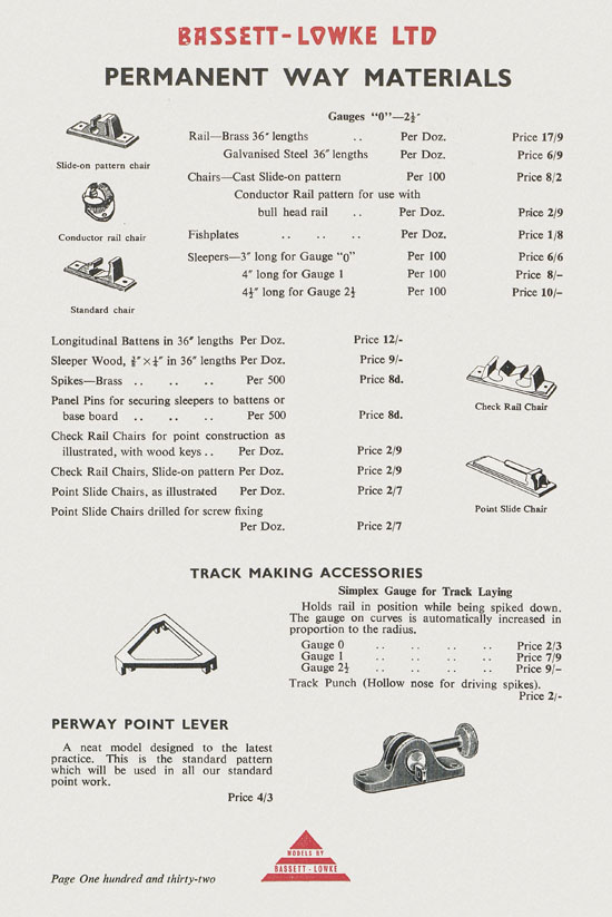 Bassett-Lowke Model Railway and Engineering catalogue 1959