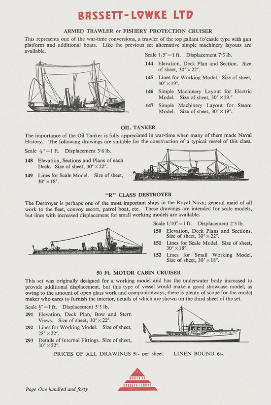 Bassett-Lowke Model Railway and Engineering catalogue 1959