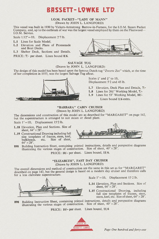 Bassett-Lowke Model Railway and Engineering catalogue 1959