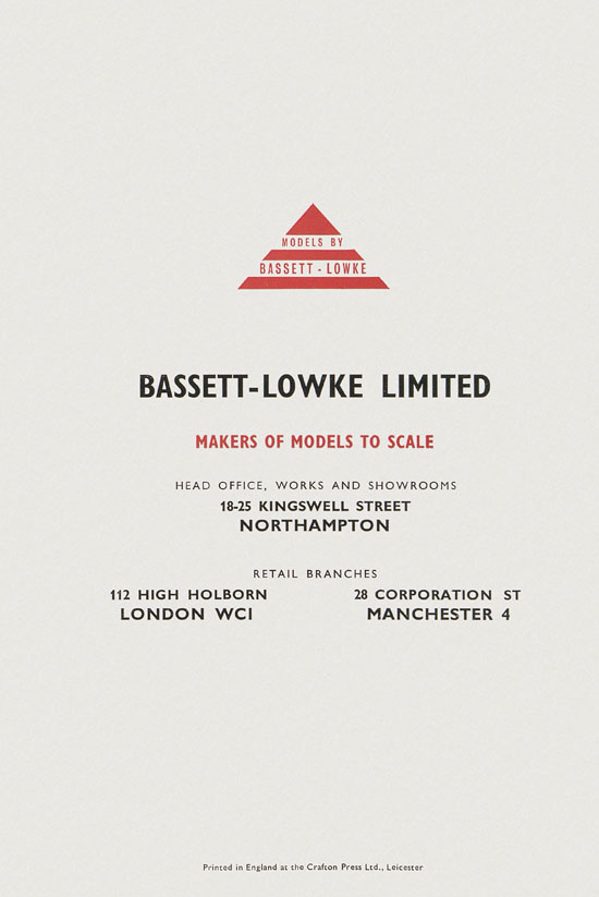 Bassett-Lowke Model Railway and Engineering catalogue 1959