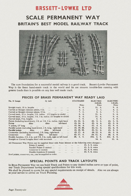 Bassett-Lowke Model Railway and Engineering catalogue 1959