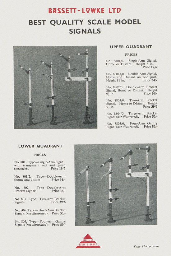 Bassett-Lowke Model Railway and Engineering catalogue 1959