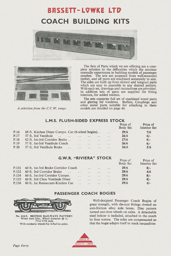 Bassett-Lowke Model Railway and Engineering catalogue 1959