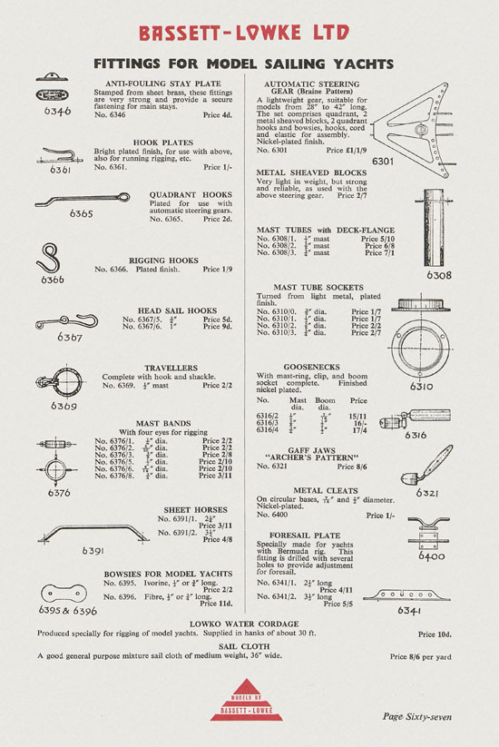 Bassett-Lowke Model Railway and Engineering catalogue 1959