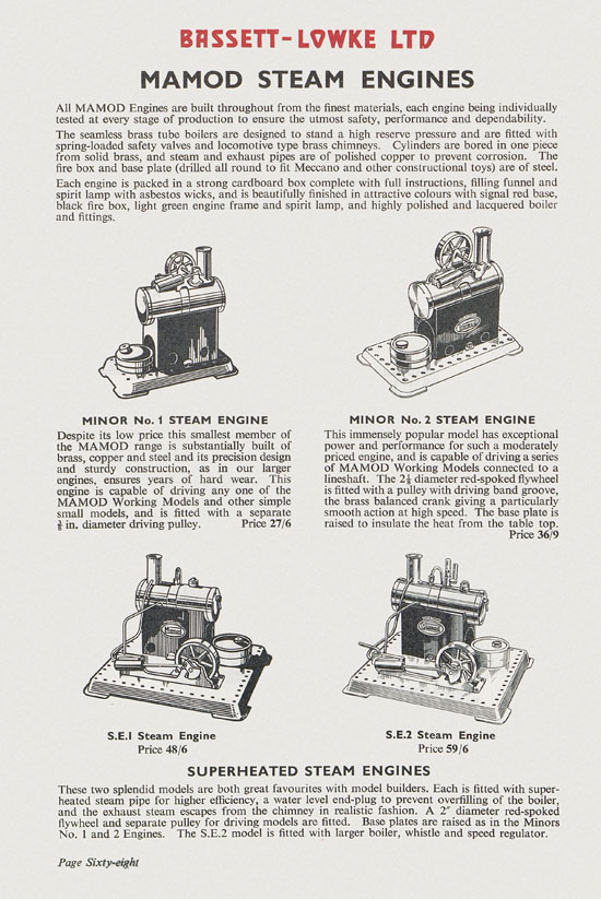 Bassett-Lowke Model Railway and Engineering catalogue 1959