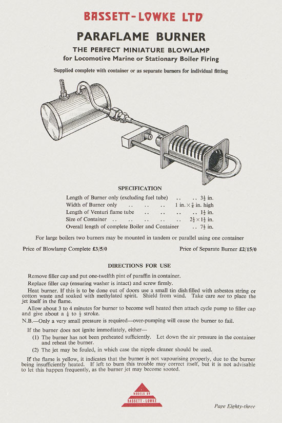 Bassett-Lowke Model Railway and Engineering catalogue 1959