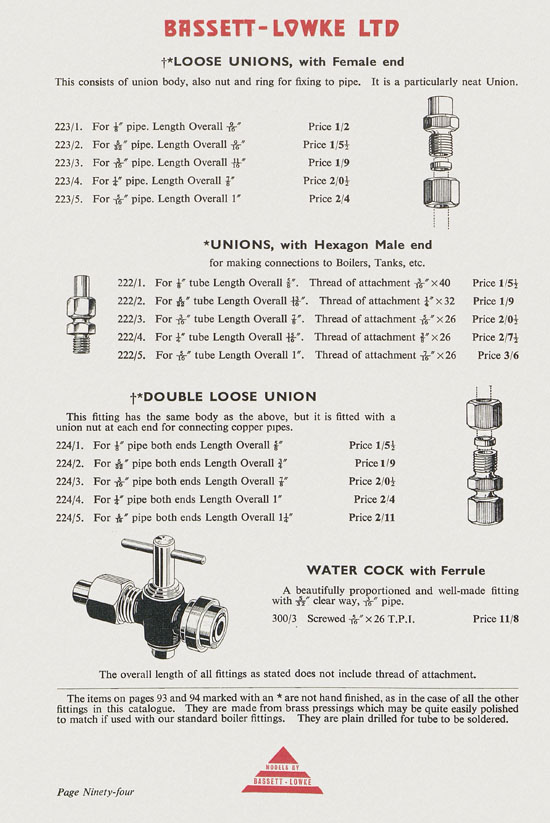 Bassett-Lowke Model Railway and Engineering catalogue 1959