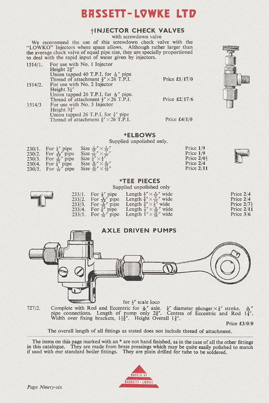 Bassett-Lowke Model Railway and Engineering catalogue 1959