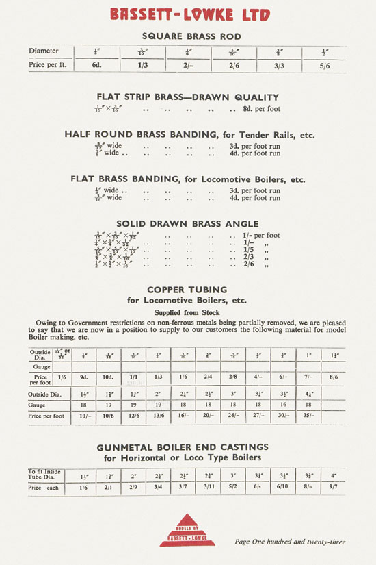 Bassett-Lowke catalogue 1960