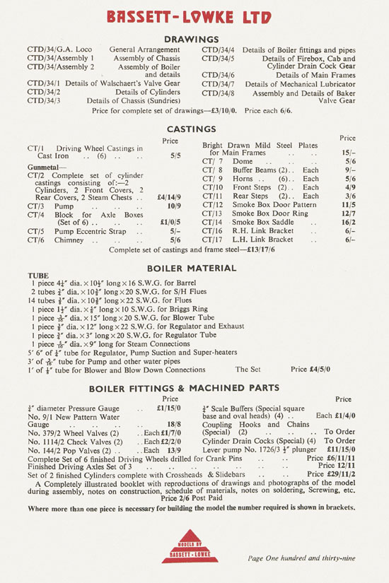 Bassett-Lowke catalogue 1960