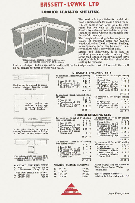 Bassett-Lowke catalogue 1960