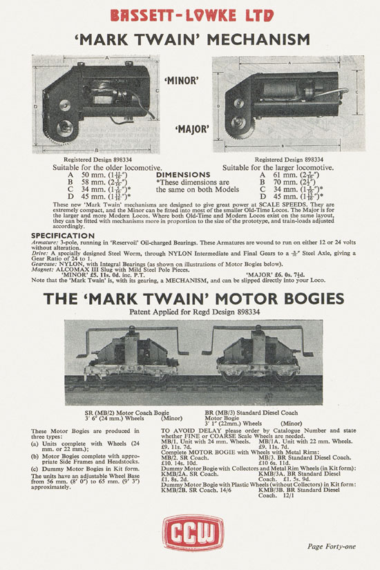 Bassett-Lowke catalogue 1960