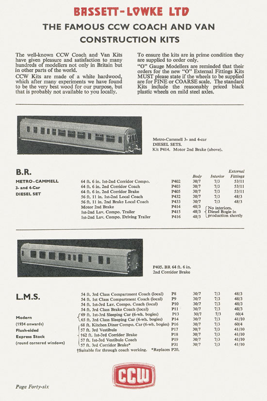 Bassett-Lowke catalogue 1960