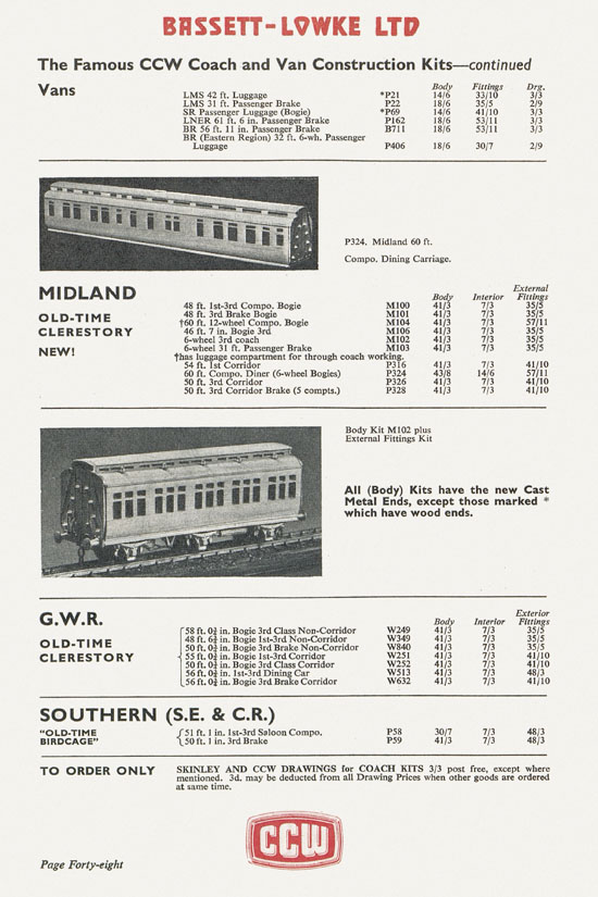 Bassett-Lowke catalogue 1960