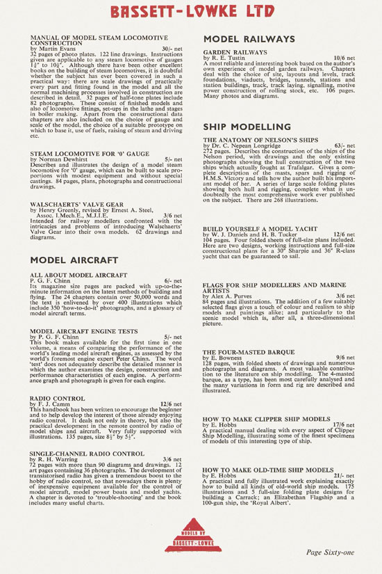 Bassett-Lowke catalogue 1960