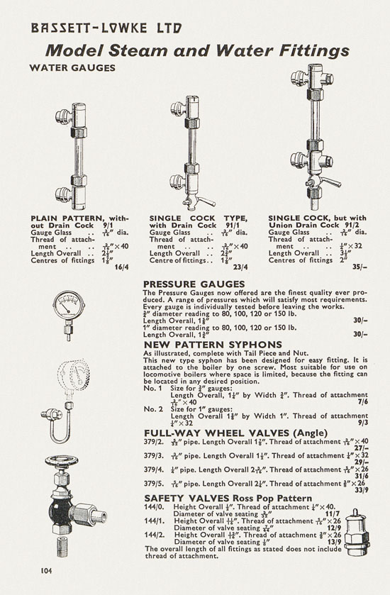 Bassett-Lowke catalogue 1962