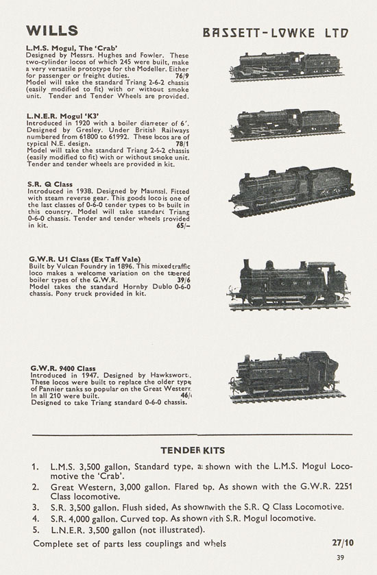 Bassett-Lowke catalogue 1962