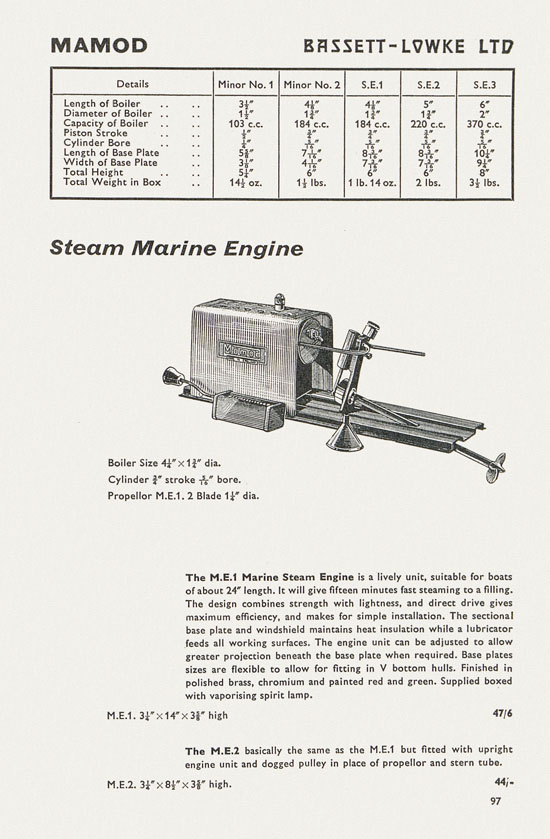 Bassett-Lowke catalogue 1962