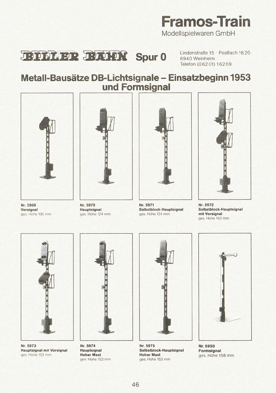 Biller-Bahn Katalog Spur 0 1988