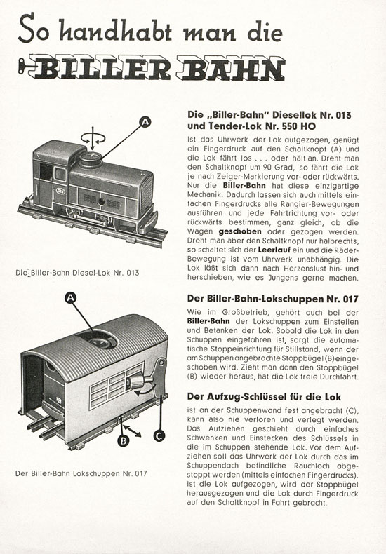 Biller-Bahn Prospekt 1960