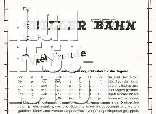 Biller-Bahn Prospekt 1960