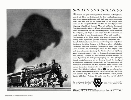 Bing Spielwaren-Katalog 1929