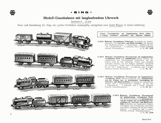 Bing Spielwaren-Katalog 1929