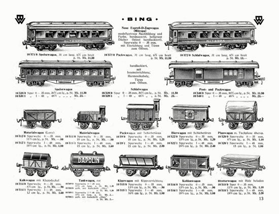 Bing Spielwaren-Katalog 1929