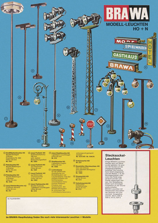 Brawa Prospekt Modellbahnzubehör 1977