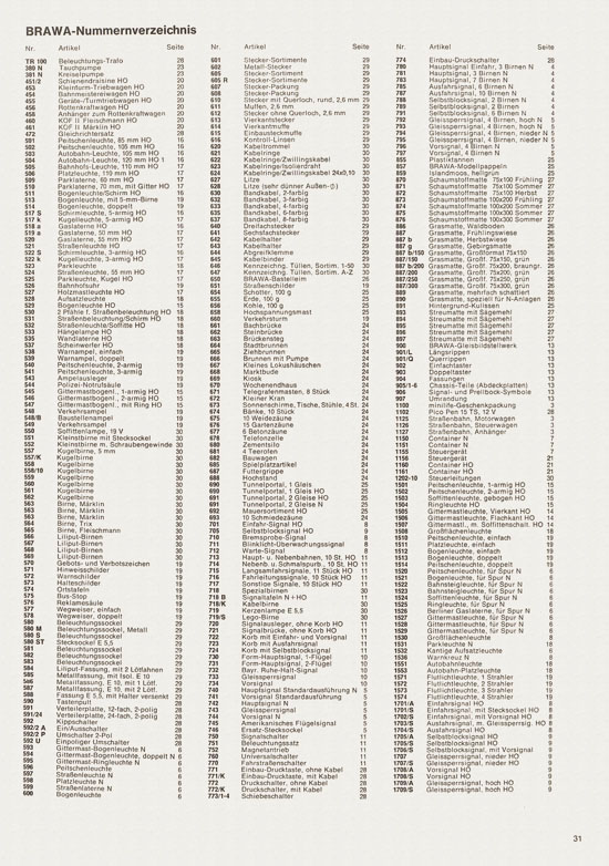 Brawa Hauptkatalog 1971-1972