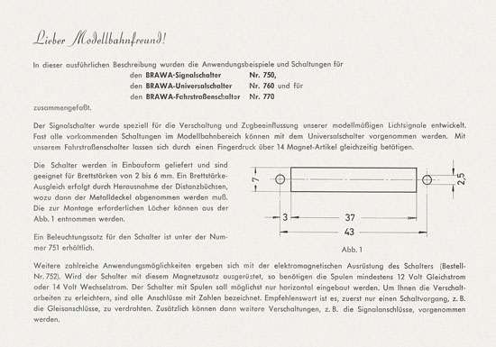 BRAWA Lichtsignale Katalog 1965